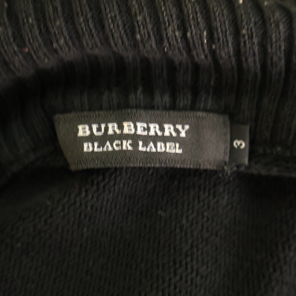 BURBERRY BLACK LABEL(バーバリー ブラックレーベル) ノバチェック柄 切り替え ドライバーズ ジップアップ ニット ジャケット ベージュ/ブラック BMT52-950