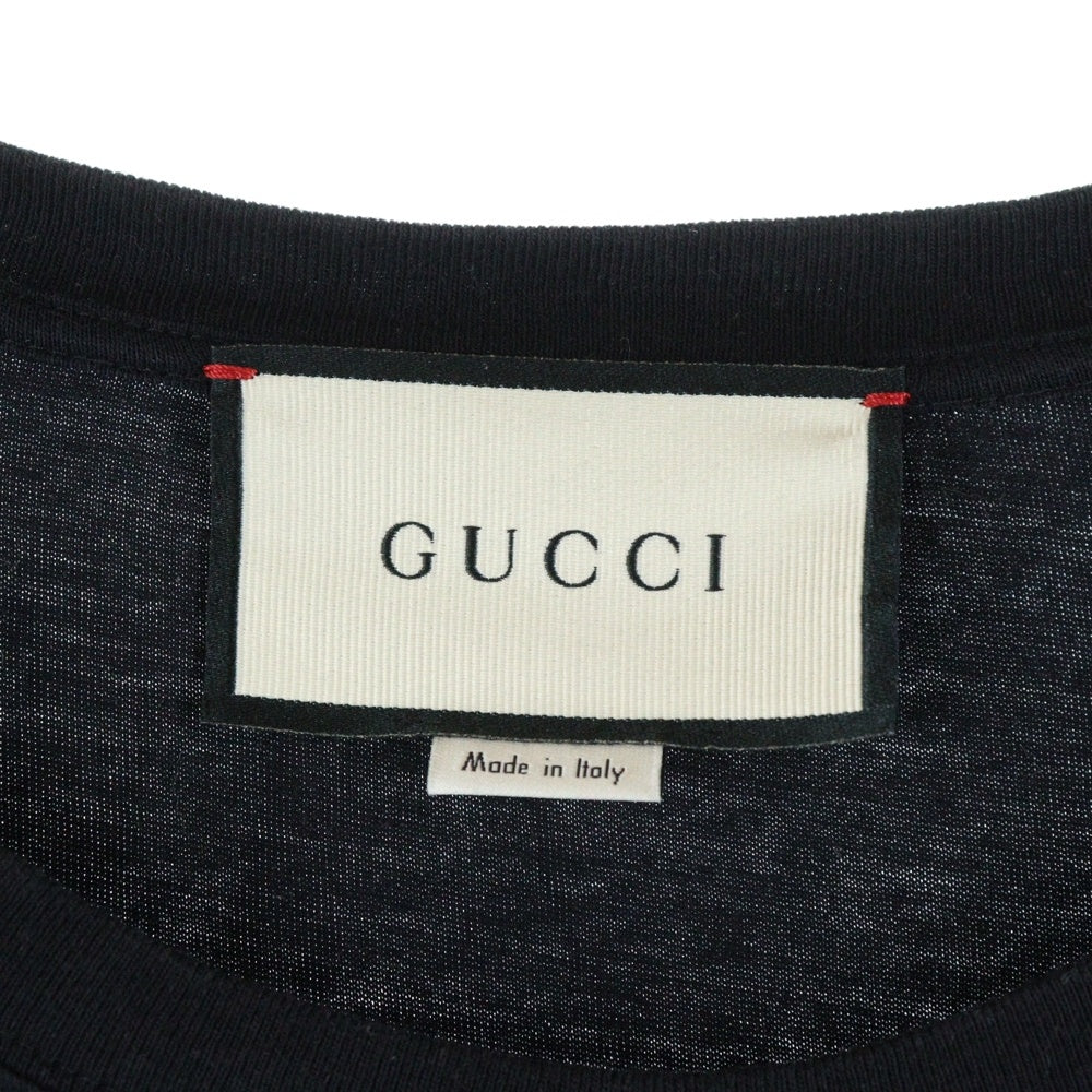 GUCCI(グッチ) 18SS Metal Logo Tee メタルロゴクルーネック半袖Tシャツ カットソー ブラック 493117 XJAIO