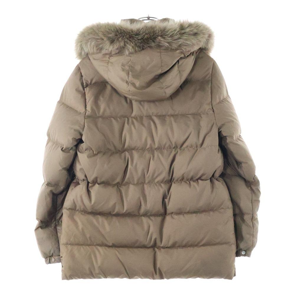 MONCLER(モンクレール) VALENTINE ヴァレンティーヌ ファーフーデッド ジップアップダウンジャケット ブルゾン ベージュ 49353-90-69950