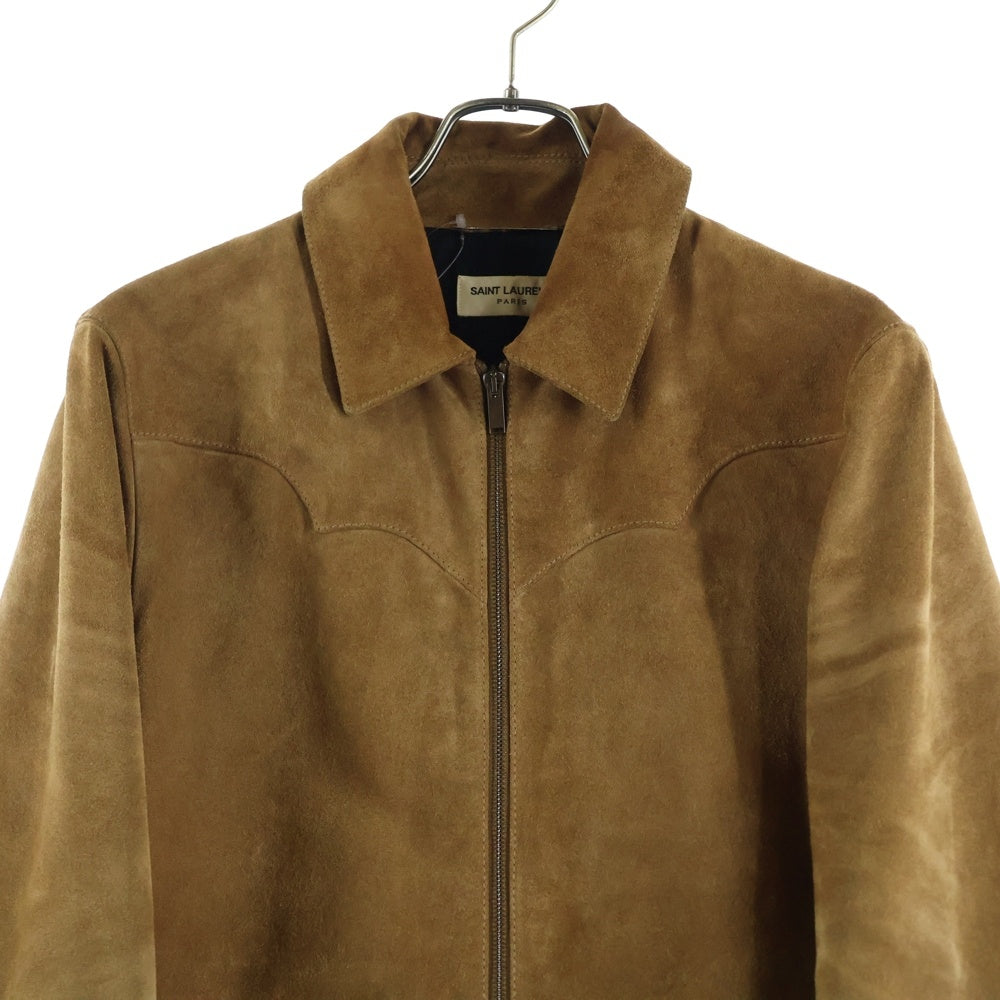 SAINT LAURENT PARIS(サンローランパリ) スエードレザー ウエスタン ジップアップ ジャケット ブラウン 552139