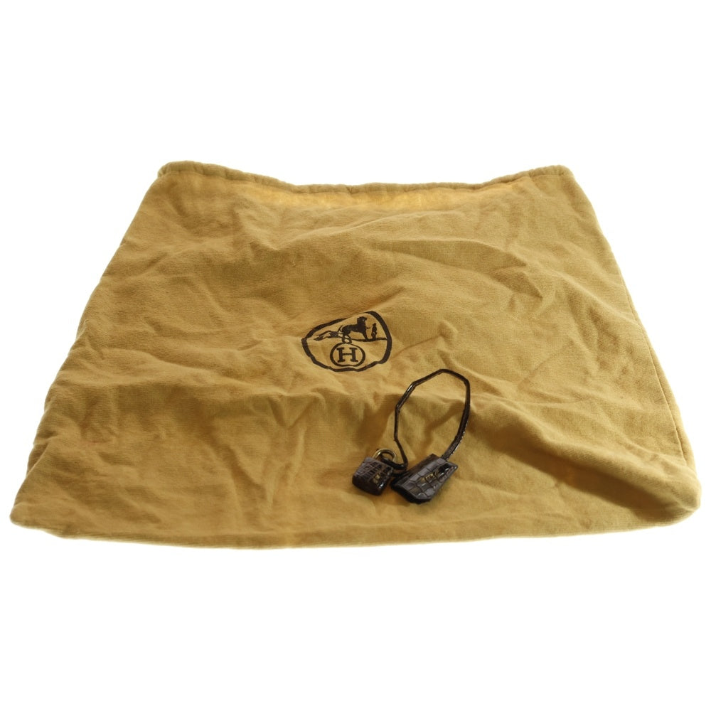 HERMES(エルメス) ケリー28 ハンドバッグ ブラウン系 クロコ ゴールド金具