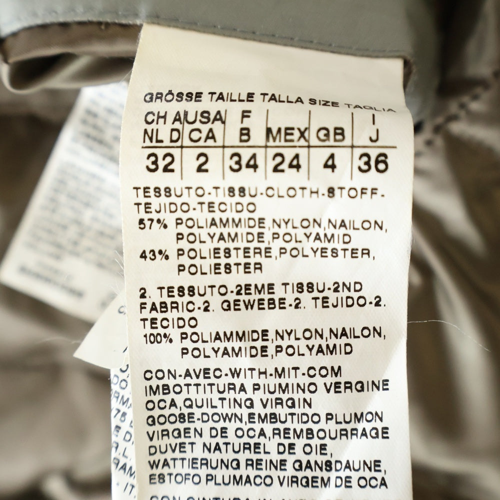 S MAX MARA(エス マックスマーラ) リバーシブル デタッチャブル ファー袖 フーデッド ダウン ロング ジャケット コート カーキ レディース 94860396