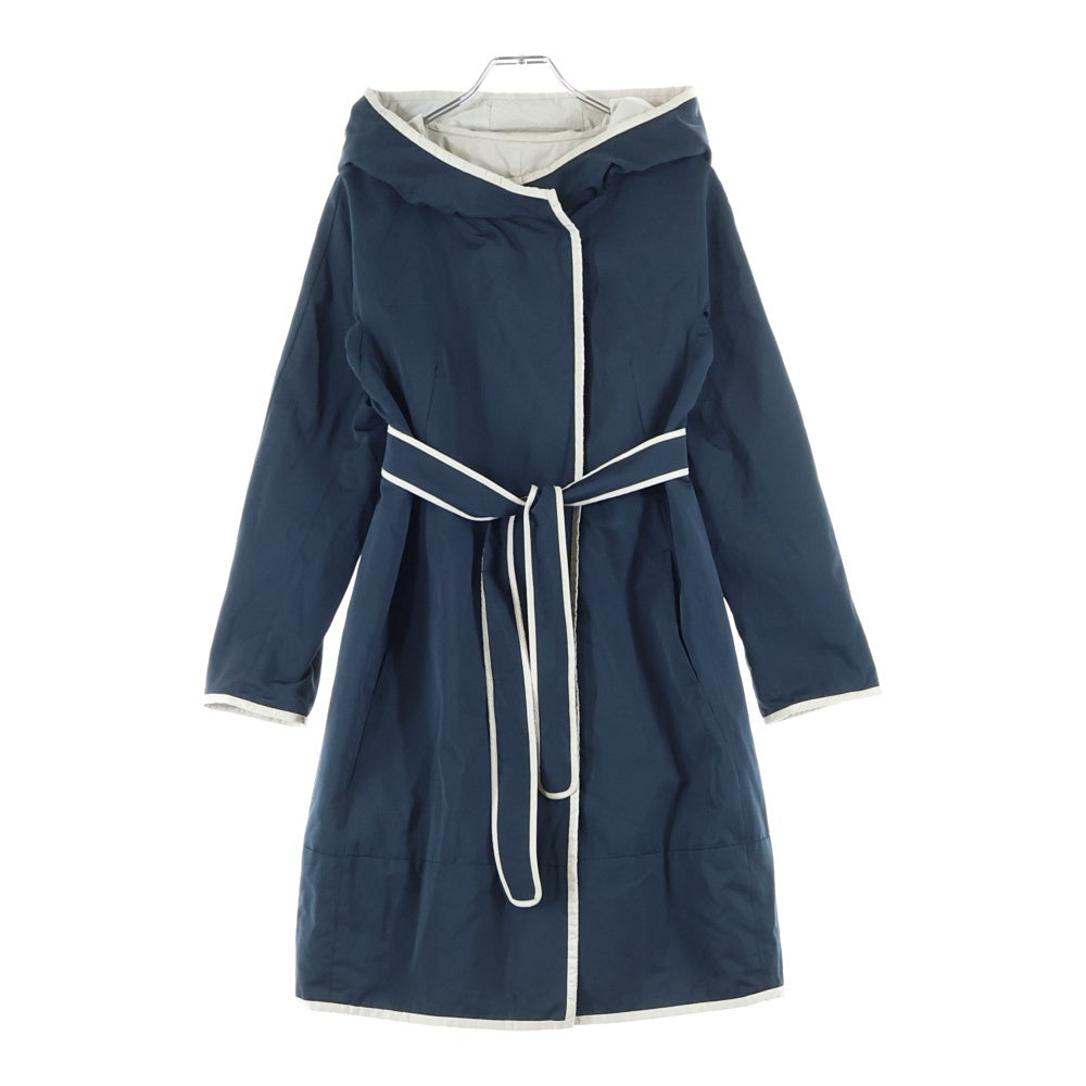 S MAX MARA(エス マックスマーラ) リバーシブル スナップボタン フーデッド コート ネイビー/ホワイト レディース 90210831070