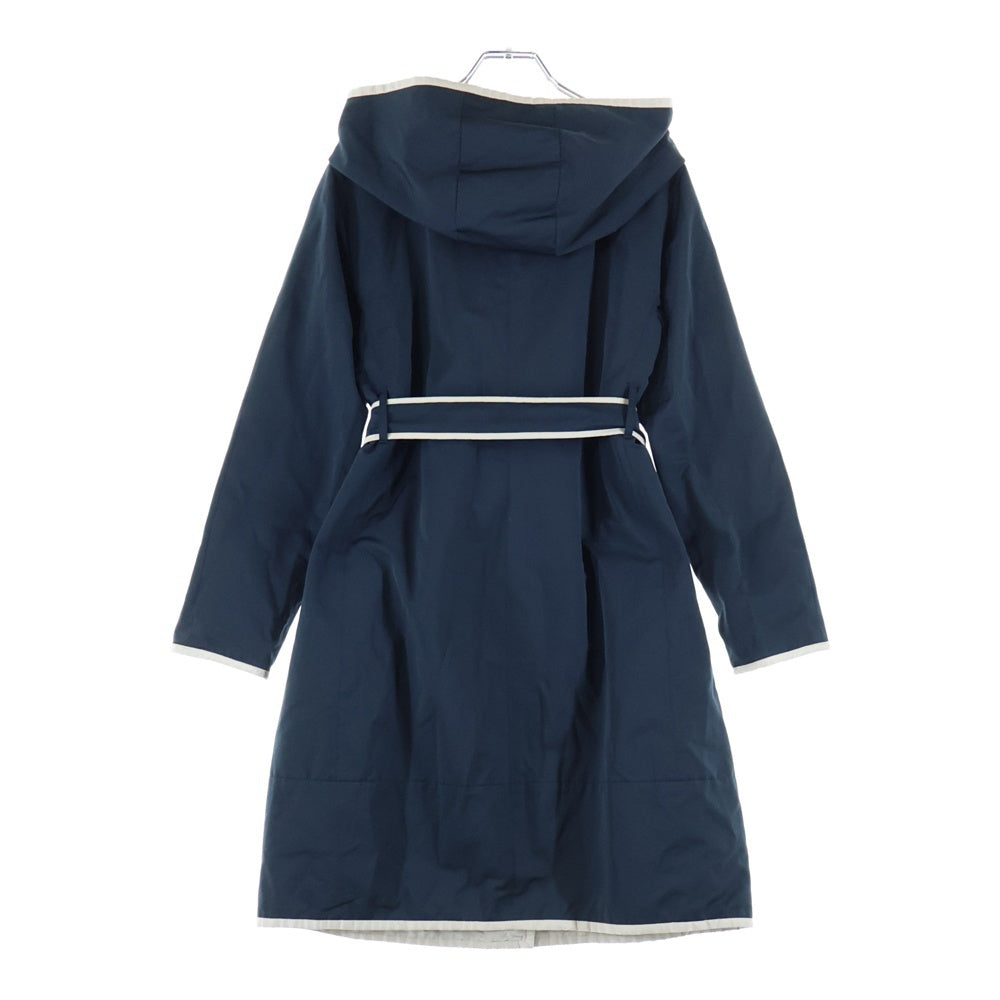 S MAX MARA(エス マックスマーラ) リバーシブル スナップボタン フーデッド コート ネイビー/ホワイト レディース 90210831070