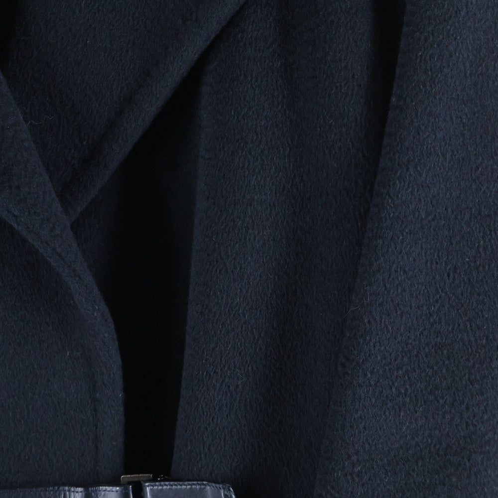 Max Mara(マックスマーラ) キャメル レザーベルト ロッキング ダブルブレスト コート ネイビー レディース 10861063