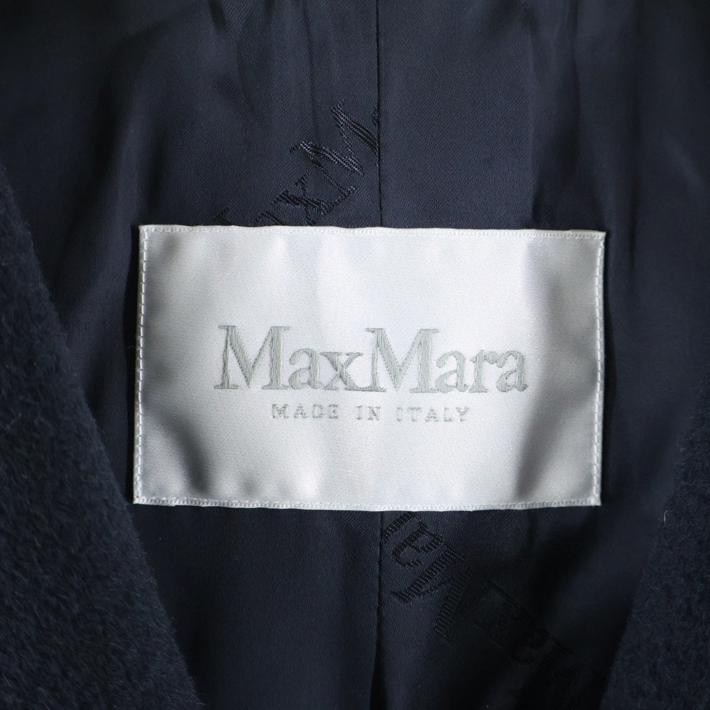 Max Mara(マックスマーラ) キャメル レザーベルト ロッキング ダブルブレスト コート ネイビー レディース 10861063