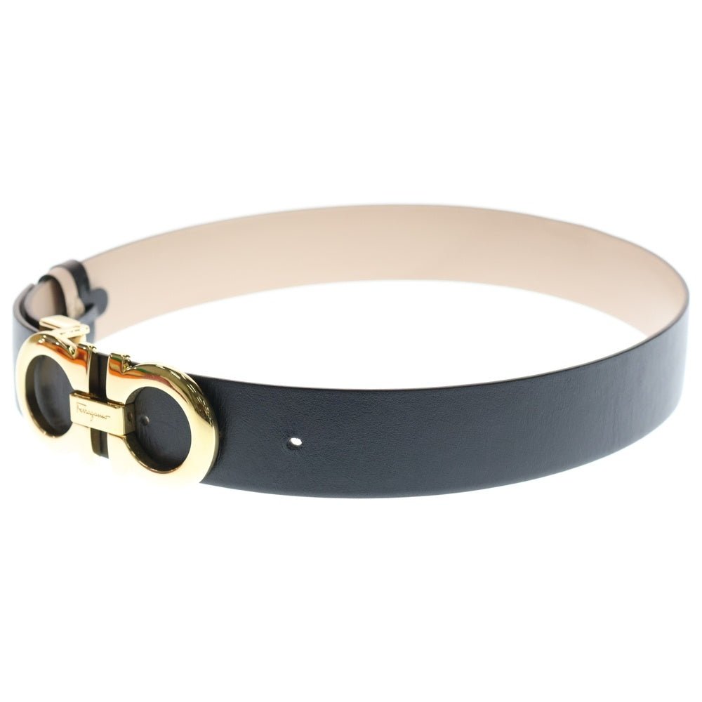 Salvatore Ferragamo(サルヴァトーレ フェラガモ) ガンチーニ ベルト リバーシブル ブラック ベージュ レザー