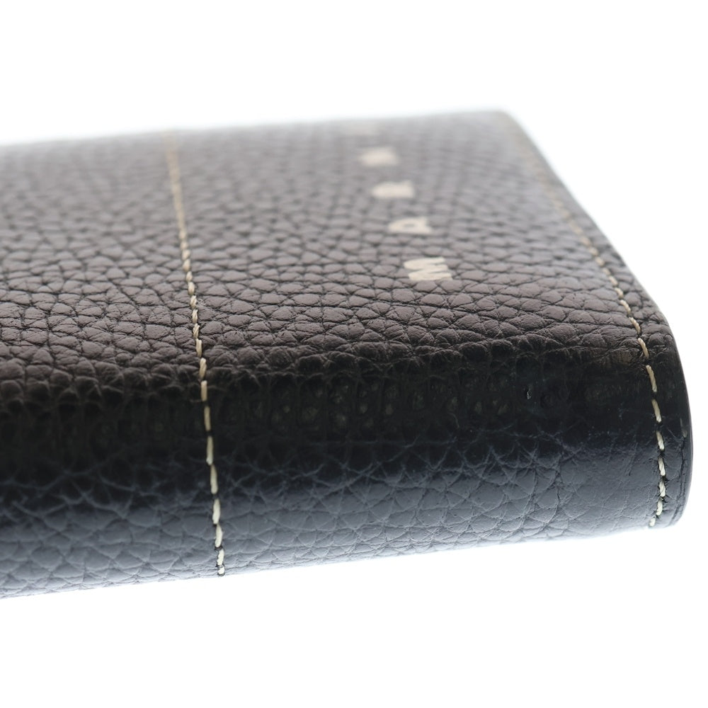 MARNI(マルニ) コンパクトウォレット ブラック レザー 二つ折り財布 ロゴ