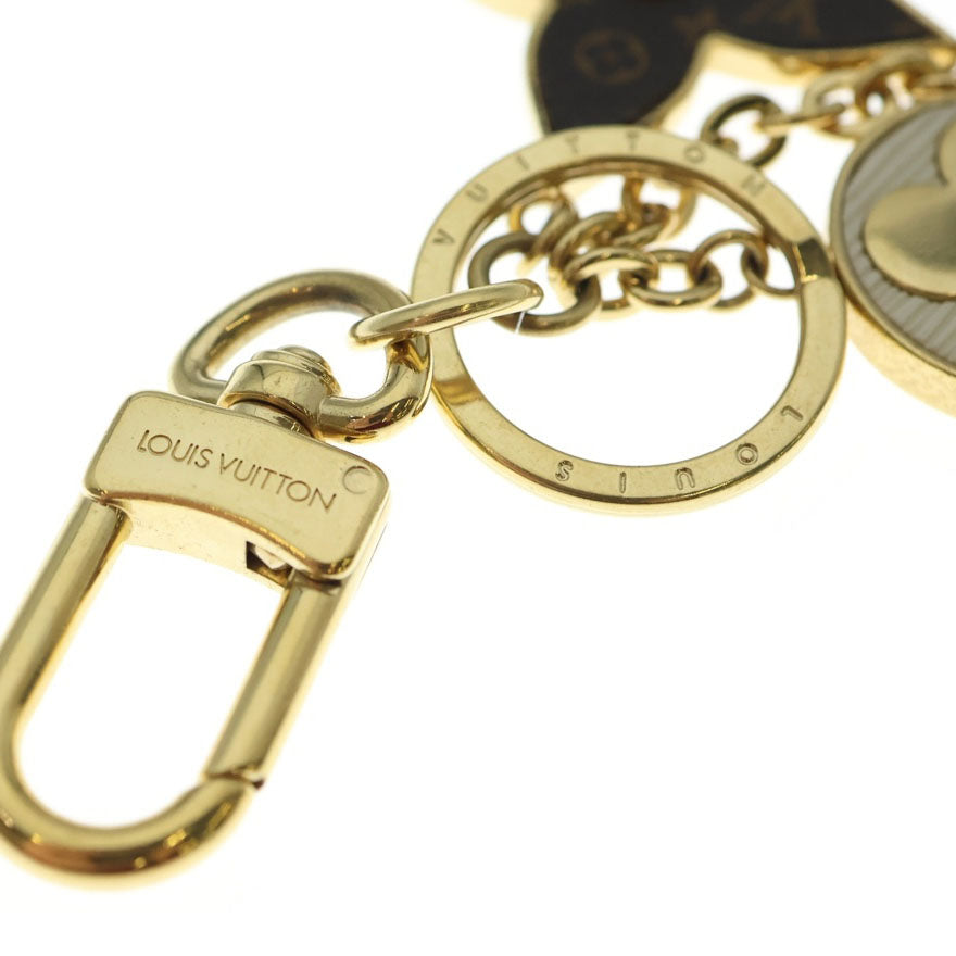LOUIS VUITTON(ルイヴィトン) スプリングストリート キーホルダー キーリング バッグチャーム ブラウン×ゴールド M69008