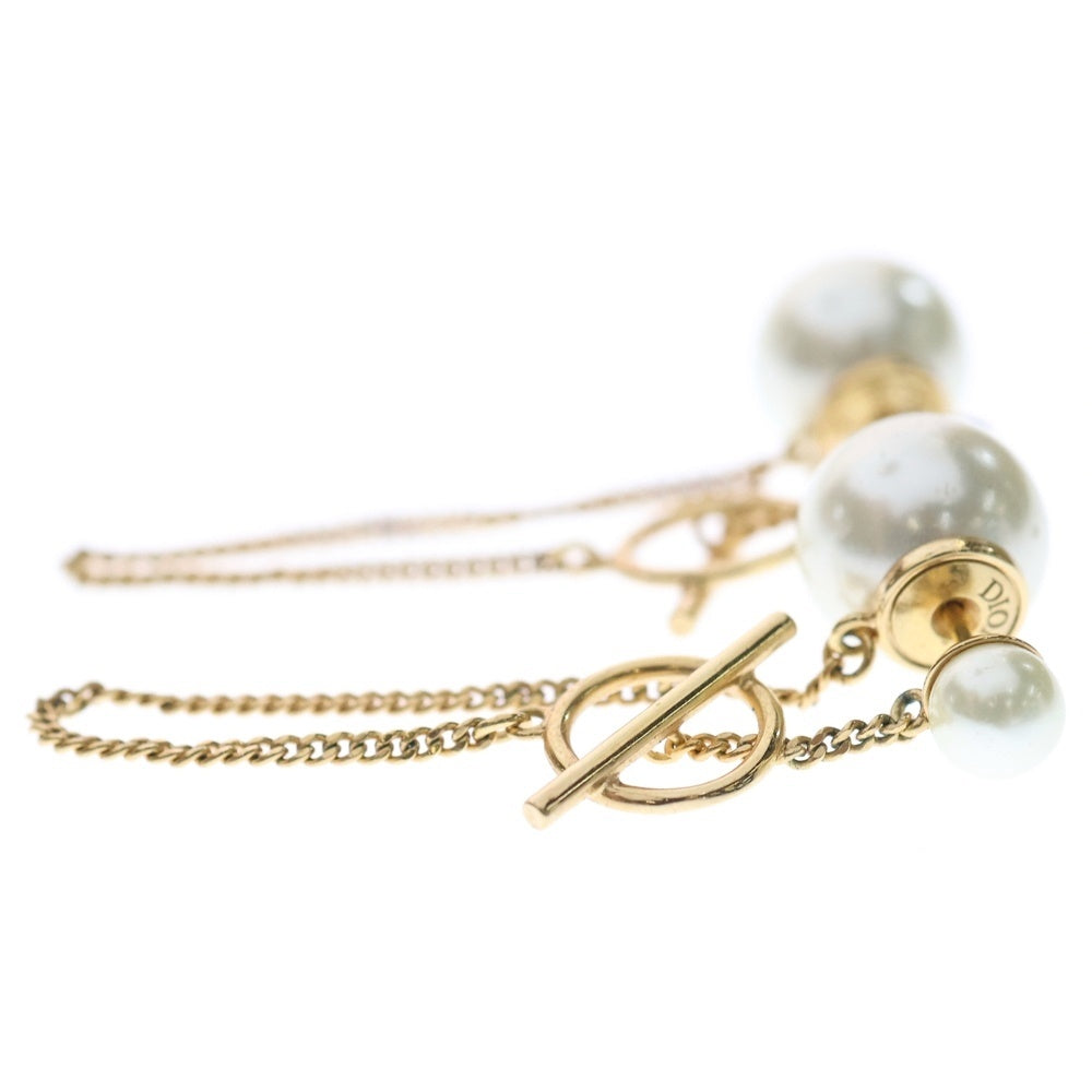 Christian Dior(クリスチャンディオール) Tribalesトライバル パール スイングピアス CDロゴ ゴールド レジン GP