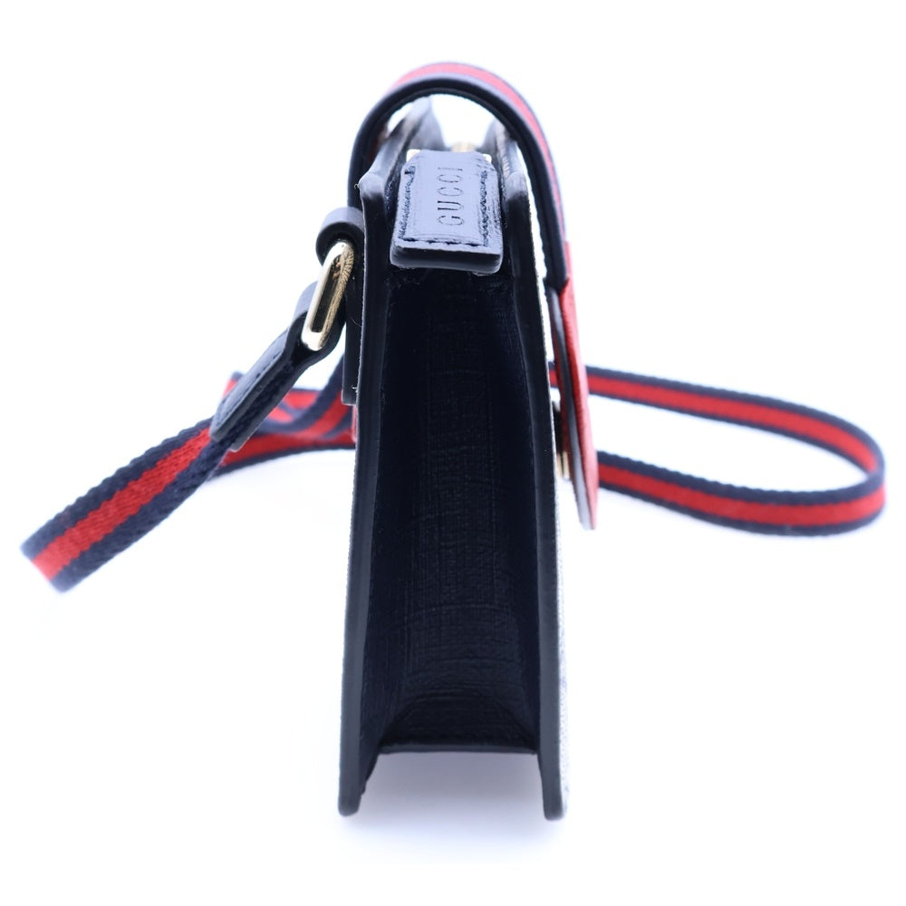 GUCCI(グッチ) チルドレンズ GGスプリーム ショルダーバッグ ミニバッグ レッド×ネイビー PVC×キャンバス 793830 ゴールド金具