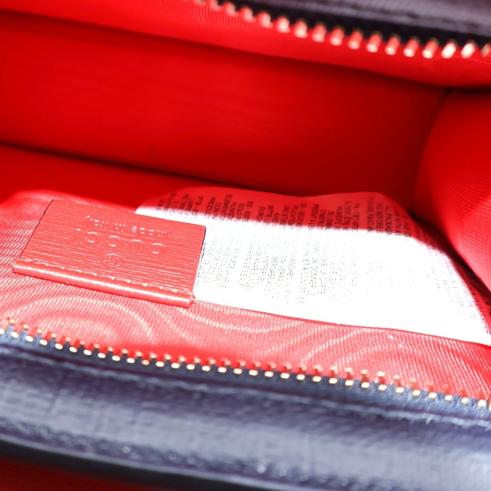 GUCCI(グッチ) チルドレンズ GGスプリーム ショルダーバッグ ミニバッグ レッド×ネイビー PVC×キャンバス 793830 ゴールド金具