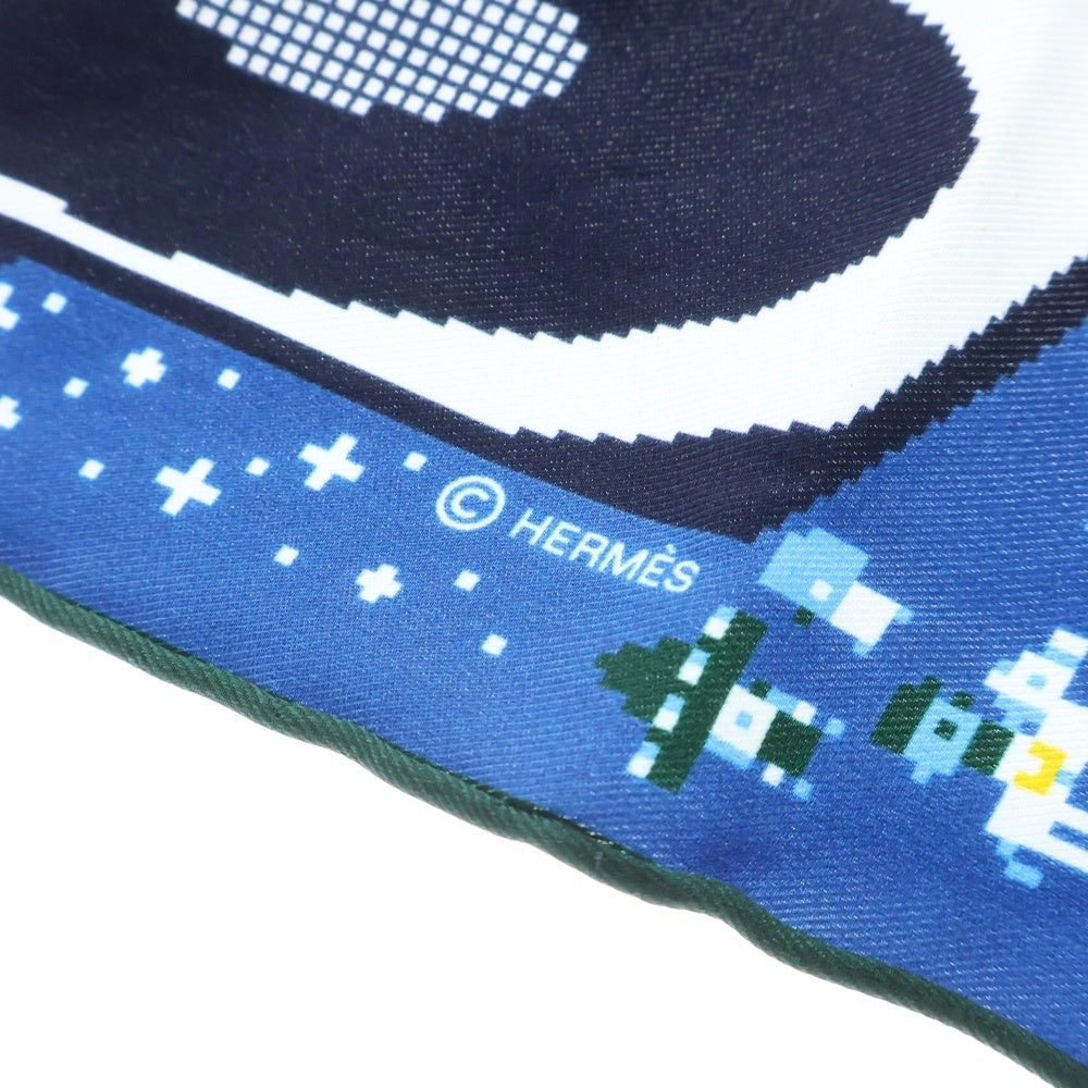 HERMES(エルメス) カレ45 FAUBOURG PARTY フォーブルパーティ ブルー系 シルク レディース