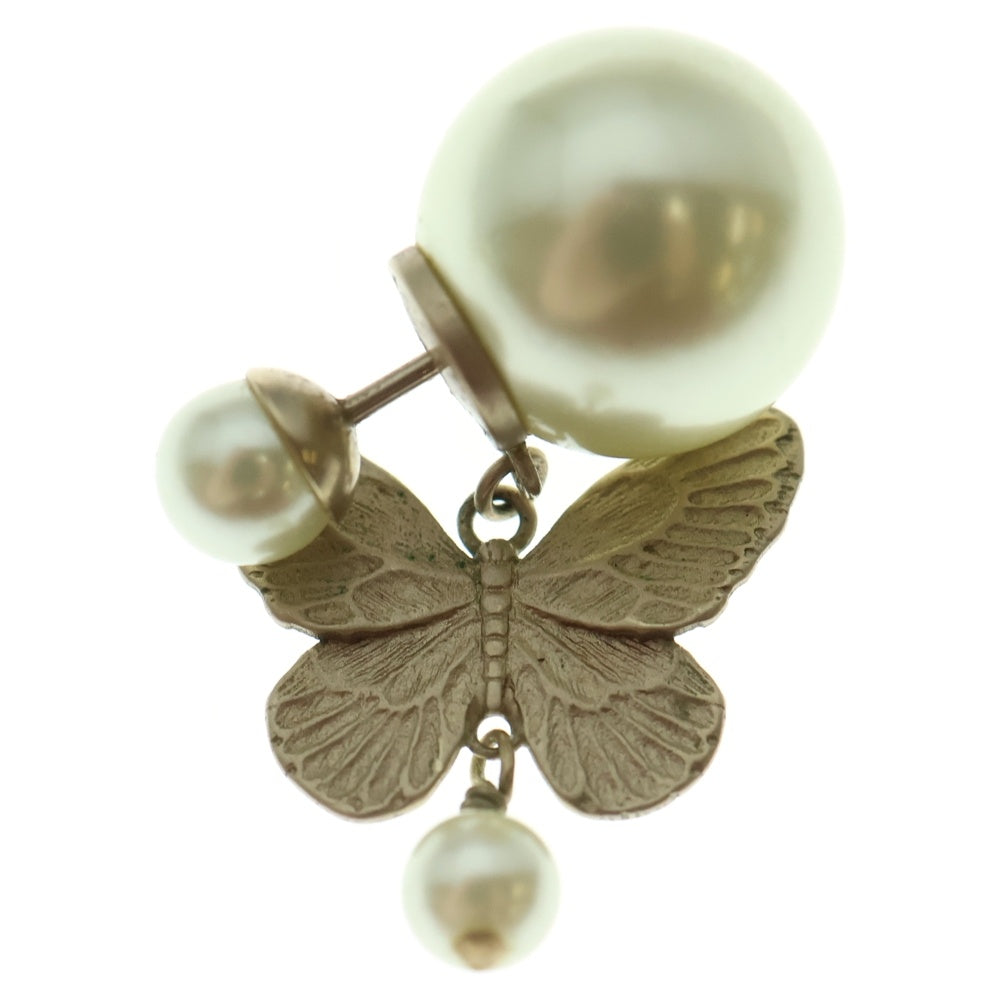 DIOR(ディオール) バタフライ 蝶モチーフ パール ピアス ゴールド