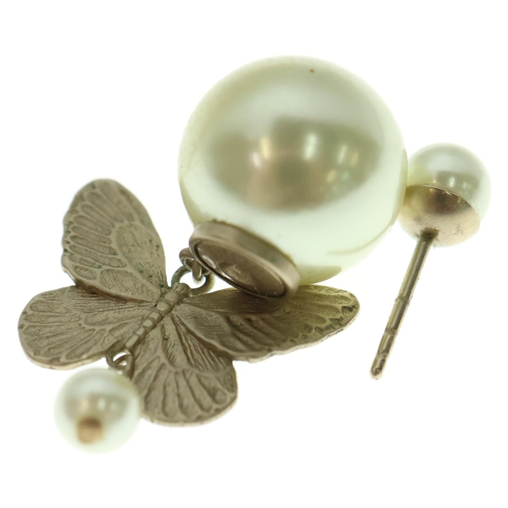 DIOR(ディオール) バタフライ 蝶モチーフ パール ピアス ゴールド