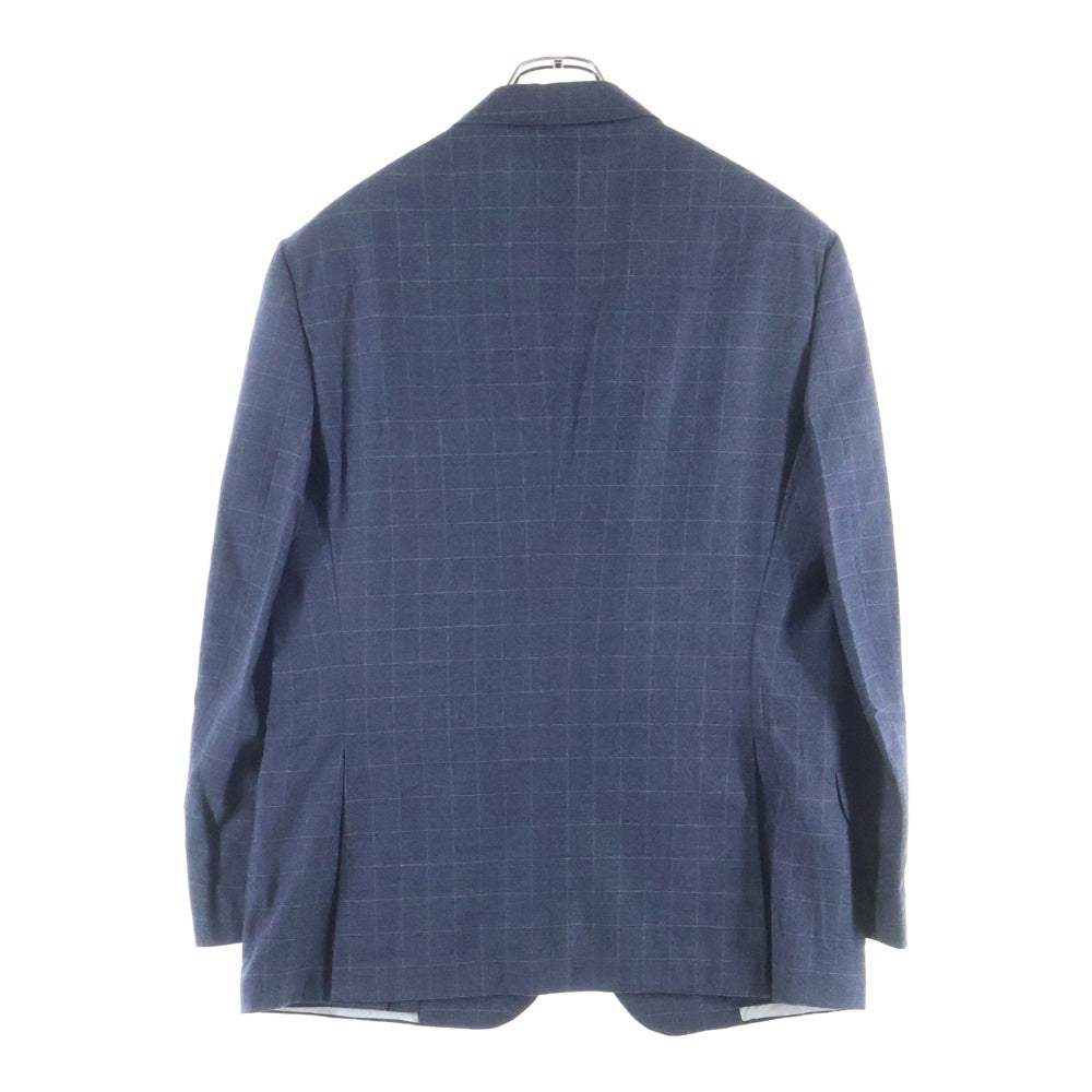 BRUNELLO CUCINELLI(ブルネロクチネリ) チェック総柄 ウール 3B テーラードジャケット ネイビー