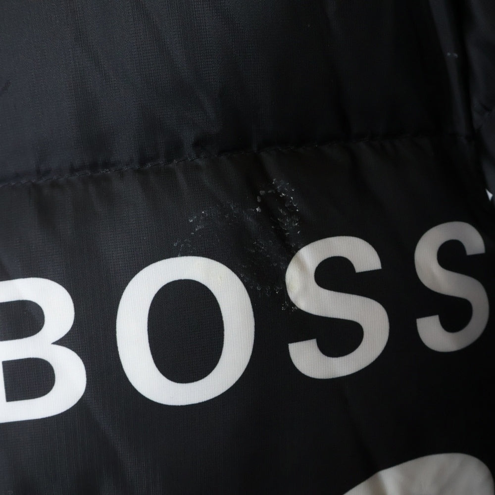 BOSS(ボス) ロゴ総柄リバーシブルダウンジャケット ブルゾン ブラック/ホワイト