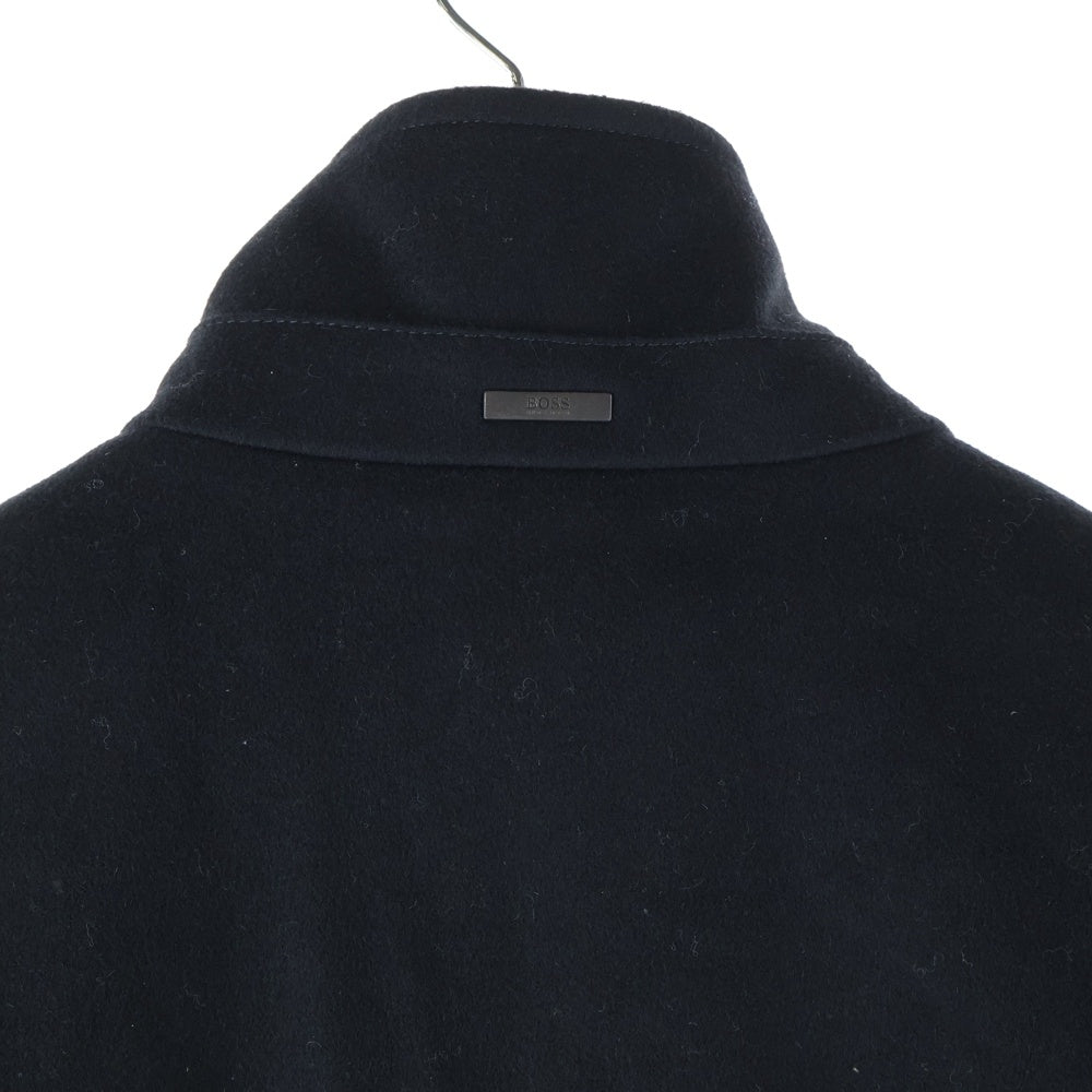 BOSS(ボス) ウール スタンドカラー ジップアップ 中綿 コート ブラック