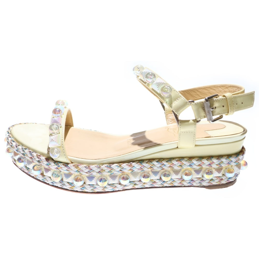 CHRISTIAN LOUBOUTIN(クリスチャンルブタン) スタッズ サンダル イエロー エナメル×レザー #37