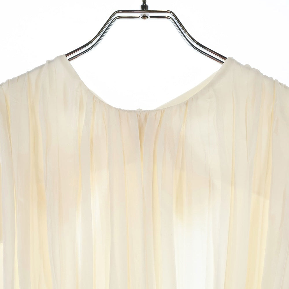 miumiu(ミュウミュウ) バックデザインドレープタックノースリーブシルクワンピース アイボリー レディース MF1127