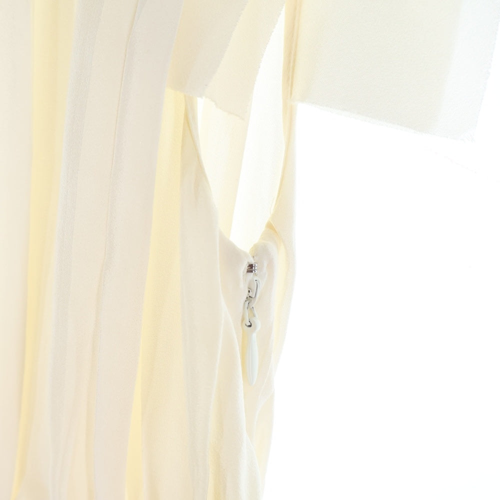 miumiu(ミュウミュウ) バックデザインドレープタックノースリーブシルクワンピース アイボリー レディース MF1127