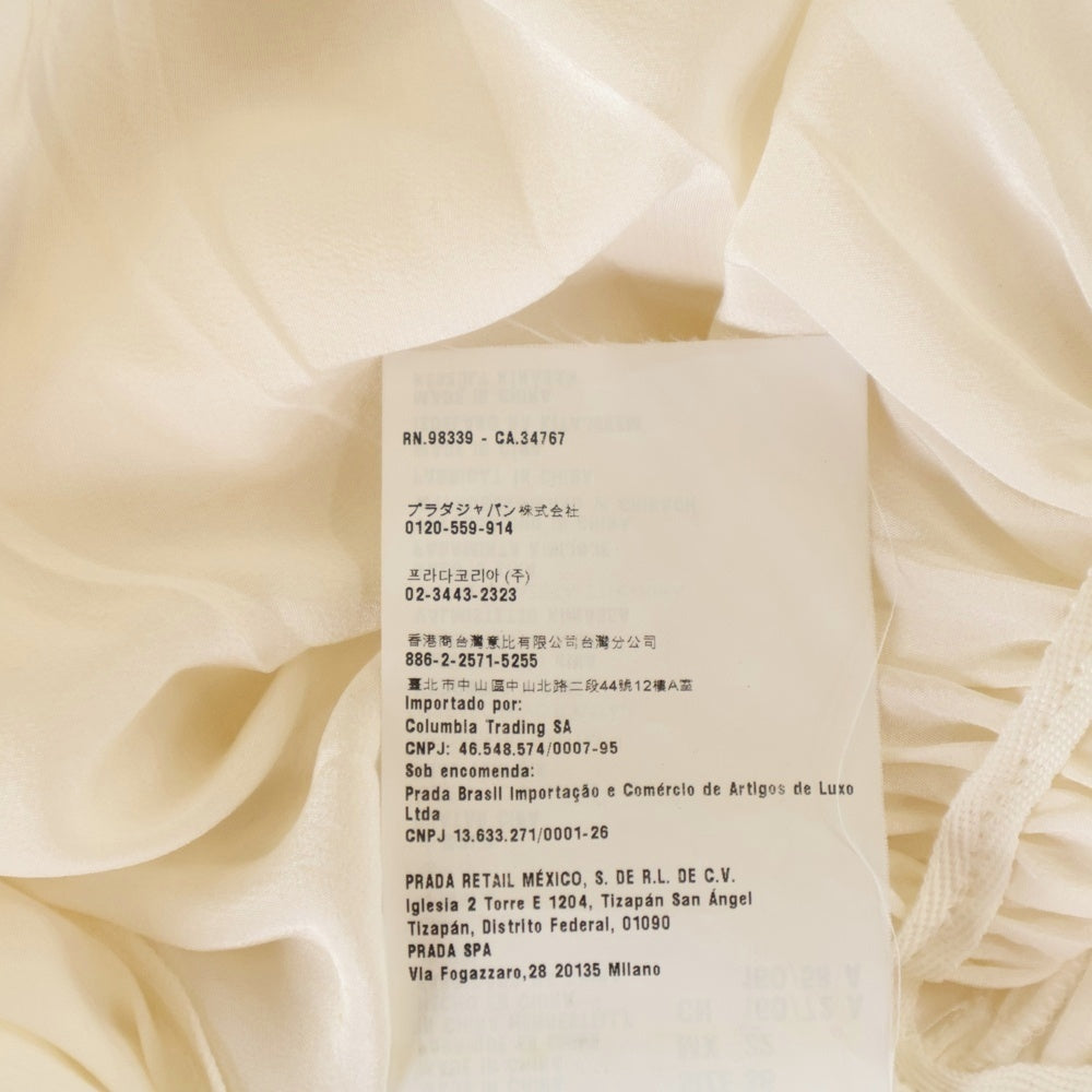 miumiu(ミュウミュウ) バックデザインドレープタックノースリーブシルクワンピース アイボリー レディース MF1127