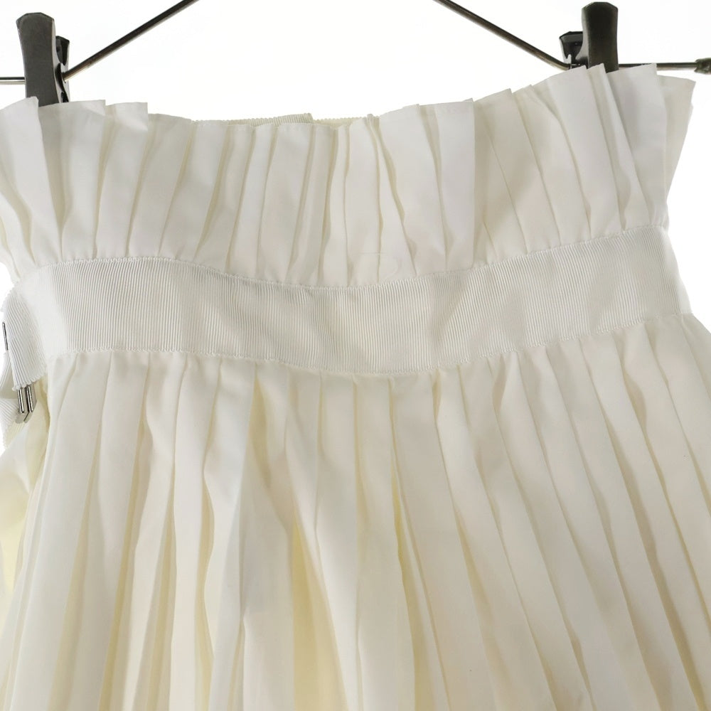 Sacai(サカイ) プリーツ ラップデザイン レイヤード ミディアム フレア スカート ホワイト レディース 16ー02586