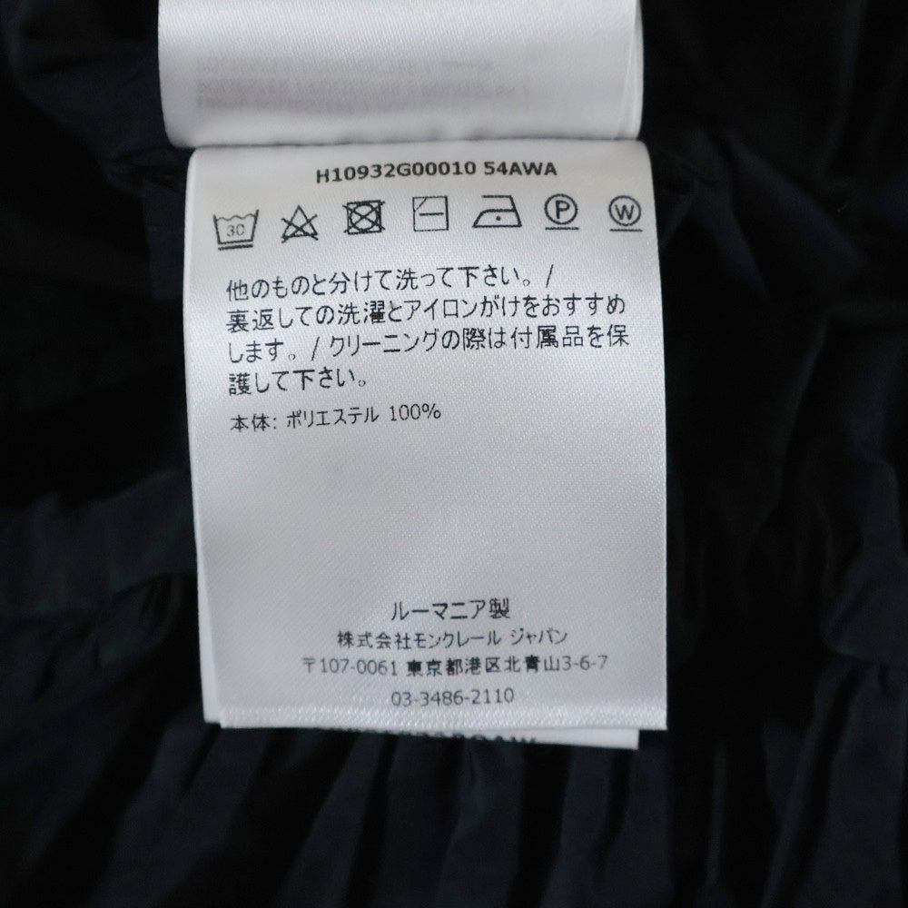 MONCLER(モンクレール) 22SS ABITO ワッペンロゴ ナイロン ドローストリング クルーネック 半袖ワンピース ブラック レディース H10932G00010 54AWA