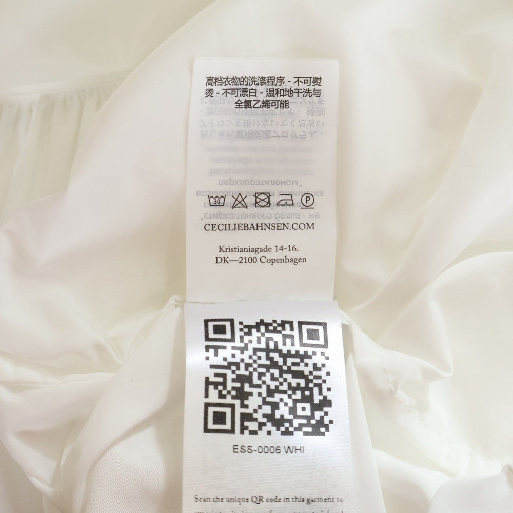 CECILIE BAHNSEN(セリシーバンセン) フリル半袖ワンピース ホワイト レディース