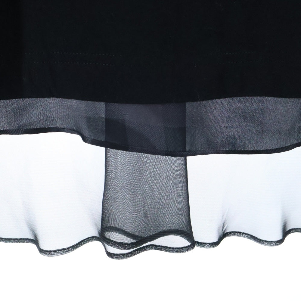 Sacai(サカイ) 22SS シアー切り替え クルーネック 半袖Tシャツ カットソー ブラック レディース 22-05946