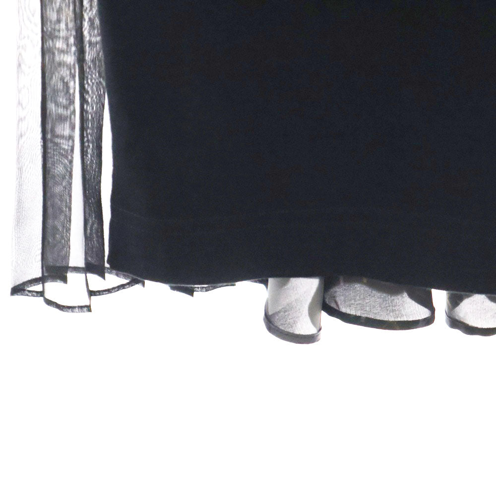 Sacai(サカイ) 23SS Eric Haze エリックヘイズ グラフィックプリント シアー切り替え クルーネック 半袖Tシャツ カットソー ブラック レディース 23-06466