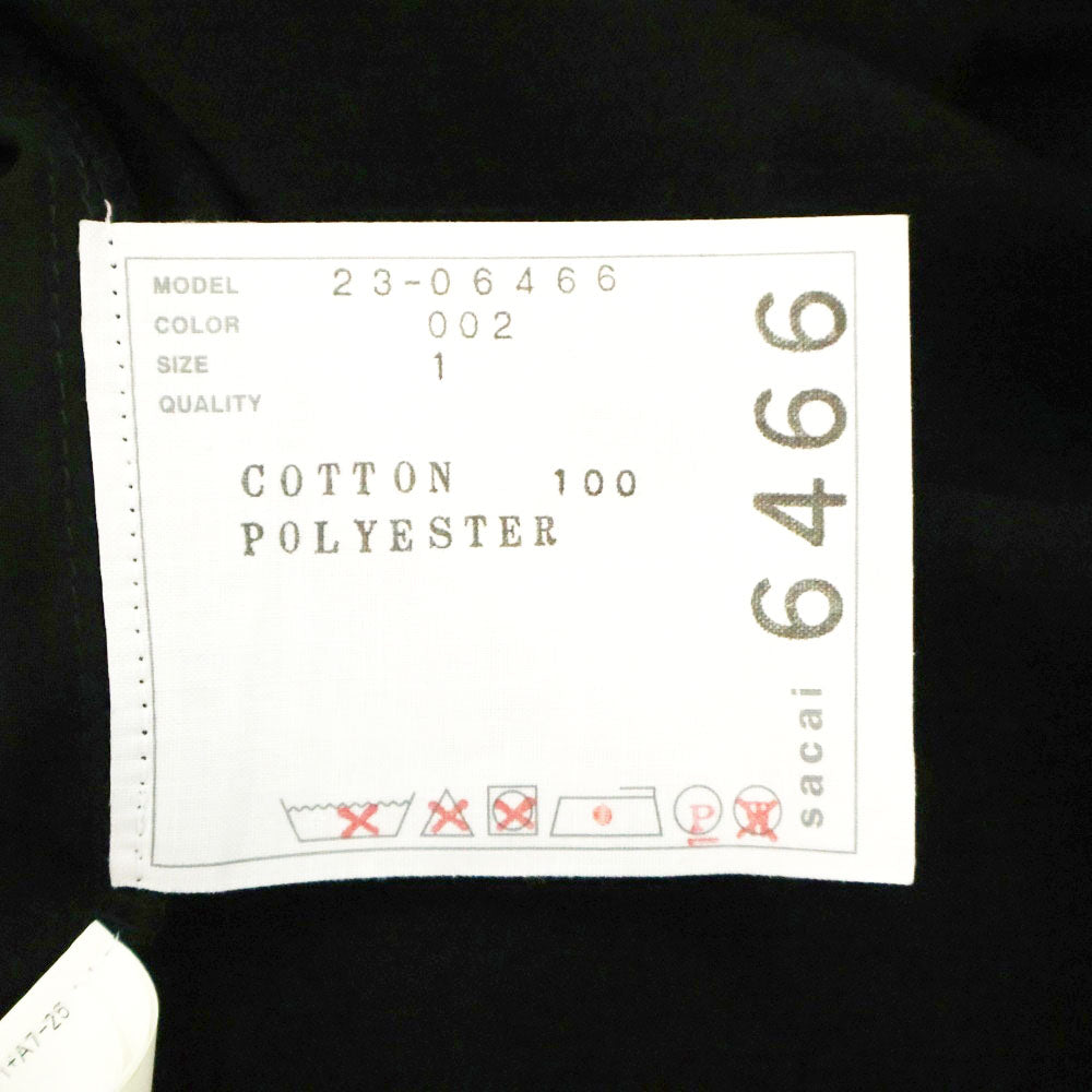 Sacai(サカイ) 23SS Eric Haze エリックヘイズ グラフィックプリント シアー切り替え クルーネック 半袖Tシャツ カットソー ブラック レディース 23-06466