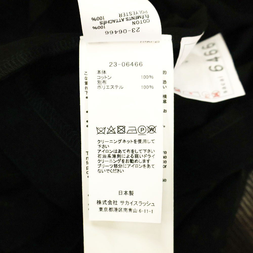 Sacai(サカイ) 23SS Eric Haze エリックヘイズ グラフィックプリント シアー切り替え クルーネック 半袖Tシャツ カットソー ブラック レディース 23-06466