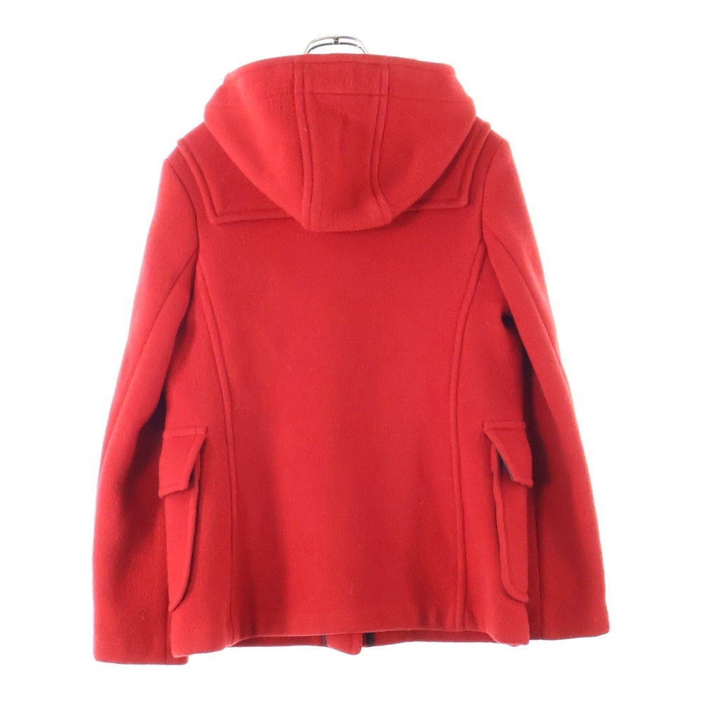 BURBERRY LONDON(バーバリーロンドン) 裏地ノバチェック総柄 ウール トグルボタン フーデッド ダッフルコート ジャケット レッド レディース