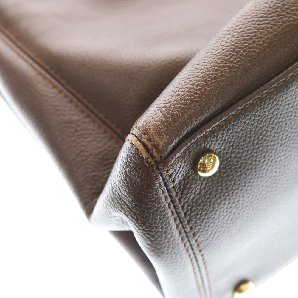 CHANEL(シャネル) エグゼクティブトート ココマーク 2WAY レザーハンドバッグ ショルダーバッグ GD金具 ブラウン