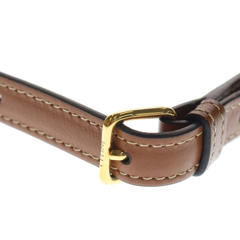 CELINE(セリーヌ) トリオンフ クロード ショルダーバッグ ホワイト×ブラウン PVC レディース