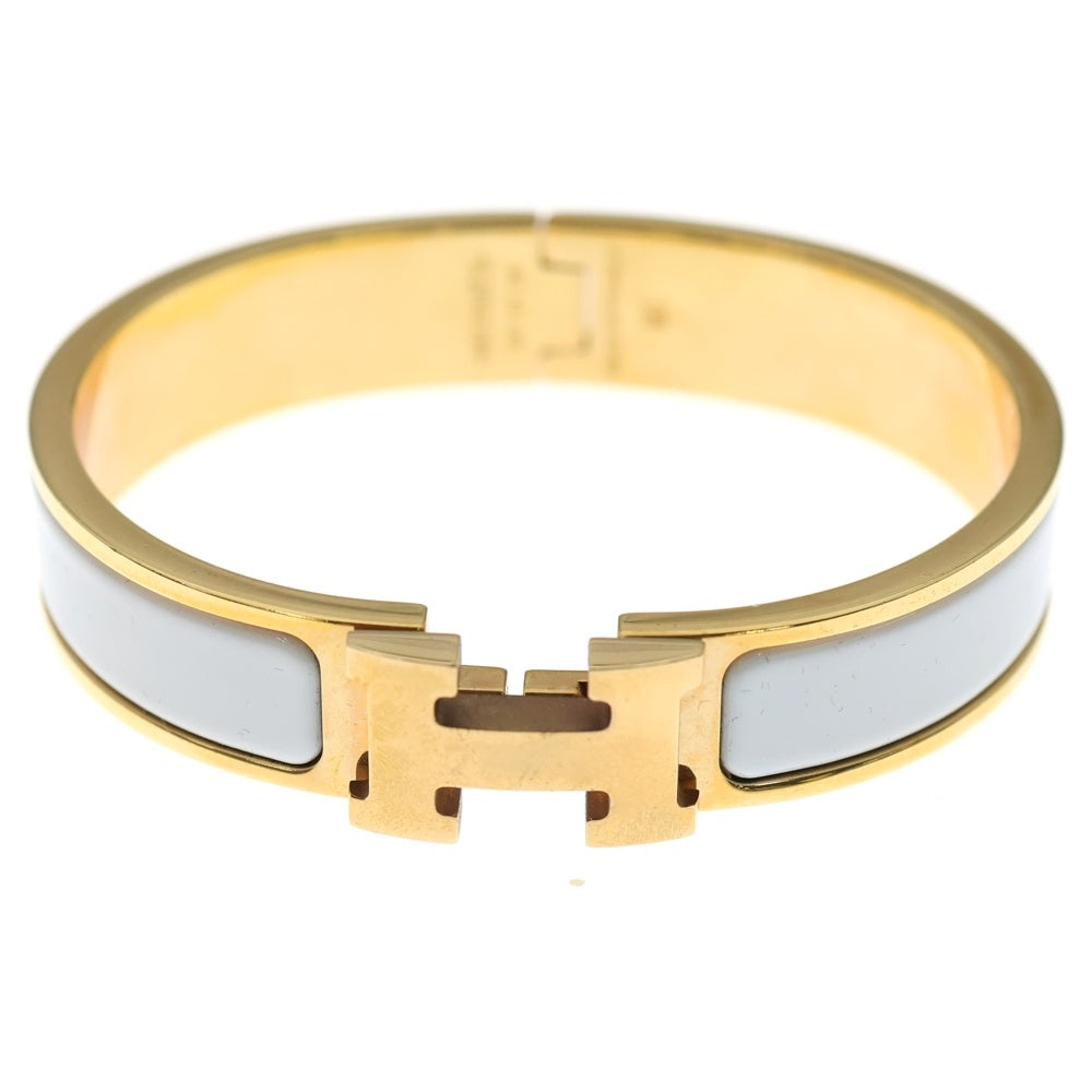 HERMES(エルメス) クリッククラック PM ブレスレット バングル ホワイト×ゴールド