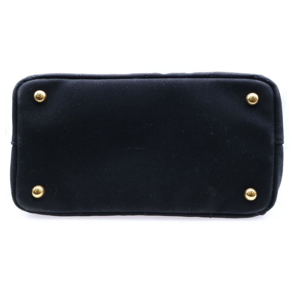PRADA(プラダ) カナパS トートバッグ ハンドバッグ ブラック デニム ゴールド金具