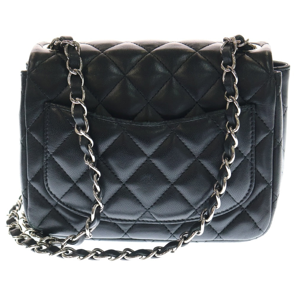 CHANEL(シャネル) ミニマトラッセ17 ココマーク ラムスキン チェーンショルダーバッグ SV金具 ブラック