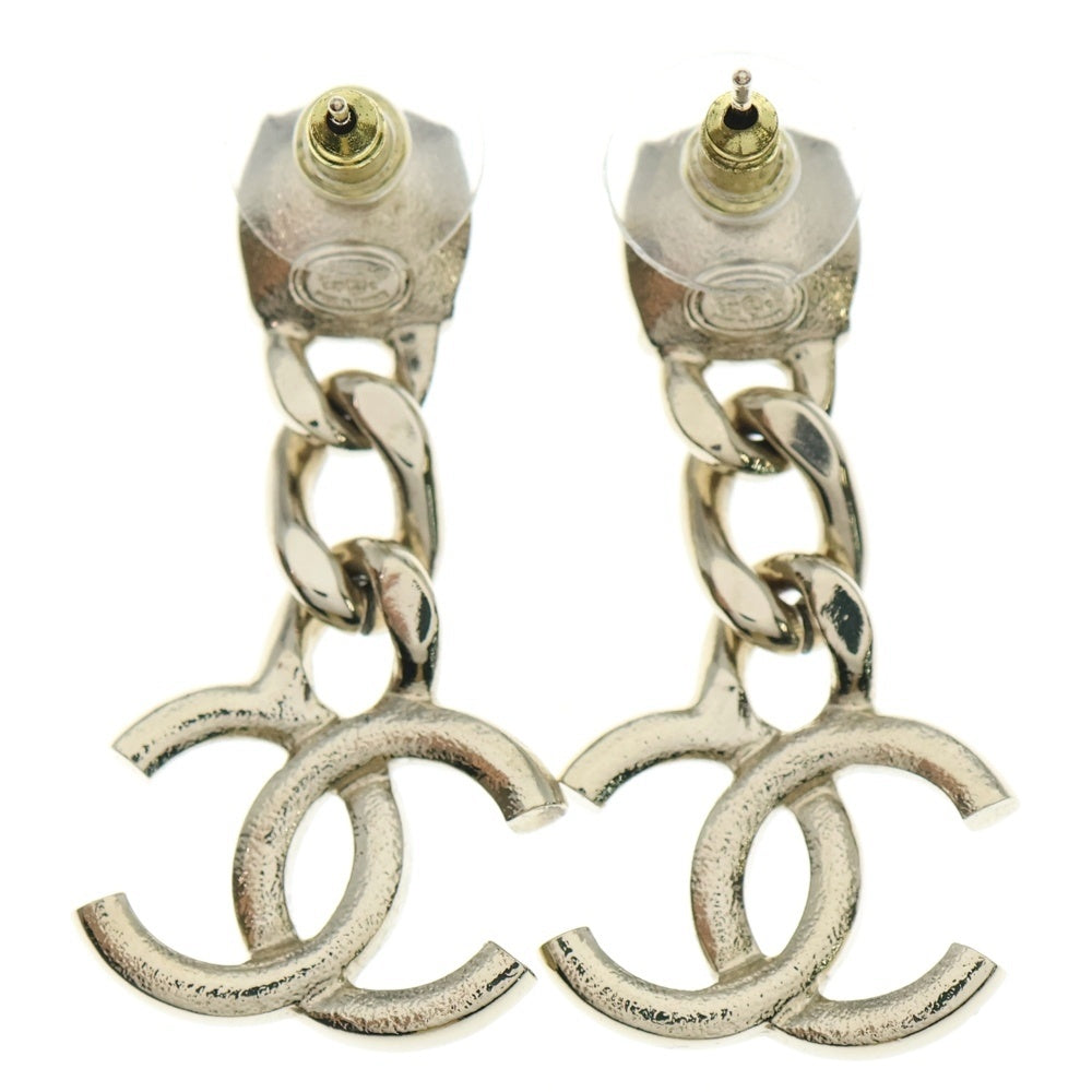 CHANEL(シャネル) ココマーク ラインストーンピアス ゴールド