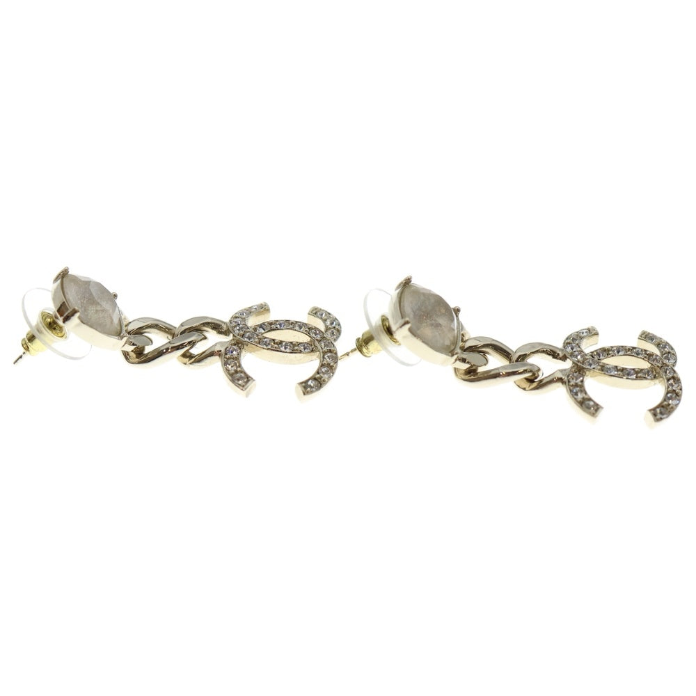 CHANEL(シャネル) ココマーク ラインストーンピアス ゴールド