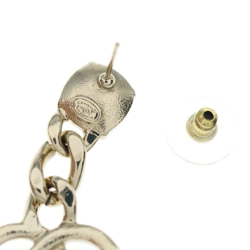 CHANEL(シャネル) ココマーク ラインストーンピアス ゴールド