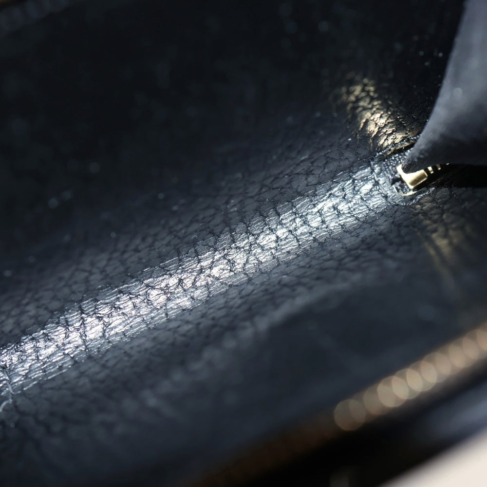 GUCCI(グッチ) GGマーモント 三つ折り財布 コンパクトウォレット コインケース ベージュ×ブラック PVC×レザー 598587 ゴールド金具