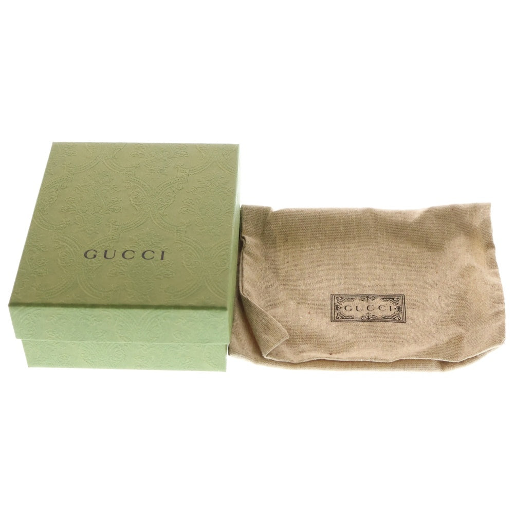 GUCCI(グッチ) GGマーモント 三つ折り財布 コンパクトウォレット コインケース ベージュ×ブラック PVC×レザー 598587 ゴールド金具