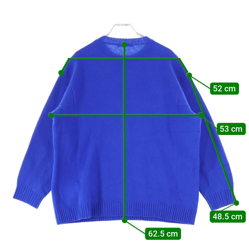 MaxMara(マックスマーラ) 1951 アニバーサリーロゴクルーネックウール長袖ニットセーター ブルー/ブラック 2313611431