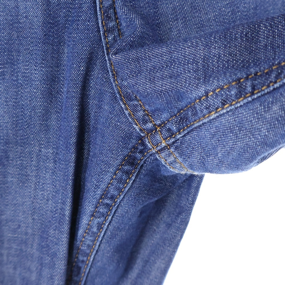 LOEWE(ロエベ) 24SS バルーントラウザーズ 裾ボタン ロゴレザーパッチ デニムパンツ ジーンズ インディゴブルー S359Y11XC2