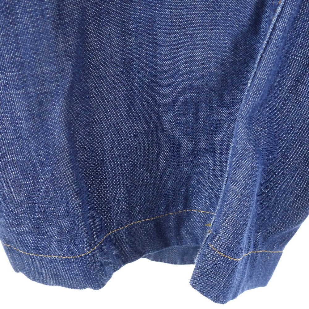 LOEWE(ロエベ) 24SS バルーントラウザーズ 裾ボタン ロゴレザーパッチ デニムパンツ ジーンズ インディゴブルー S359Y11XC2