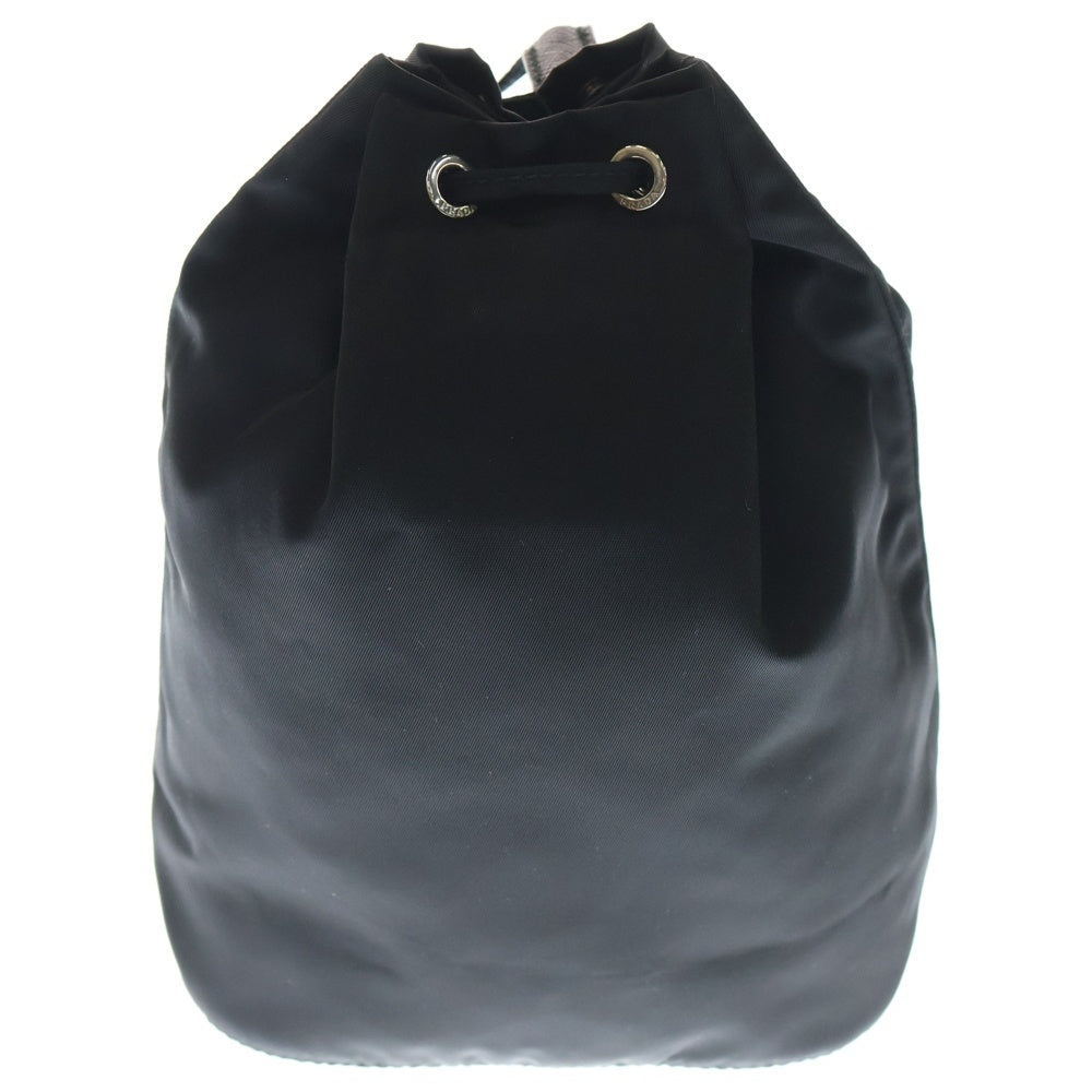PRADA(プラダ) 巾着ポーチ ケース 小物入れ ミニバッグ ブラック ナイロン テスート シルバー金具