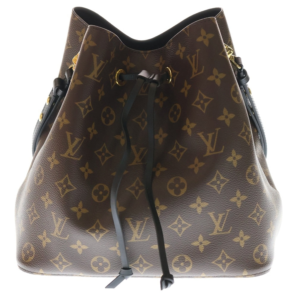 LOUIS VUITTON(ルイヴィトン) モノグラム ネオノエ ショルダーバッグ ブラウン×ブラック レザー×PVC M44020 ゴールド金具