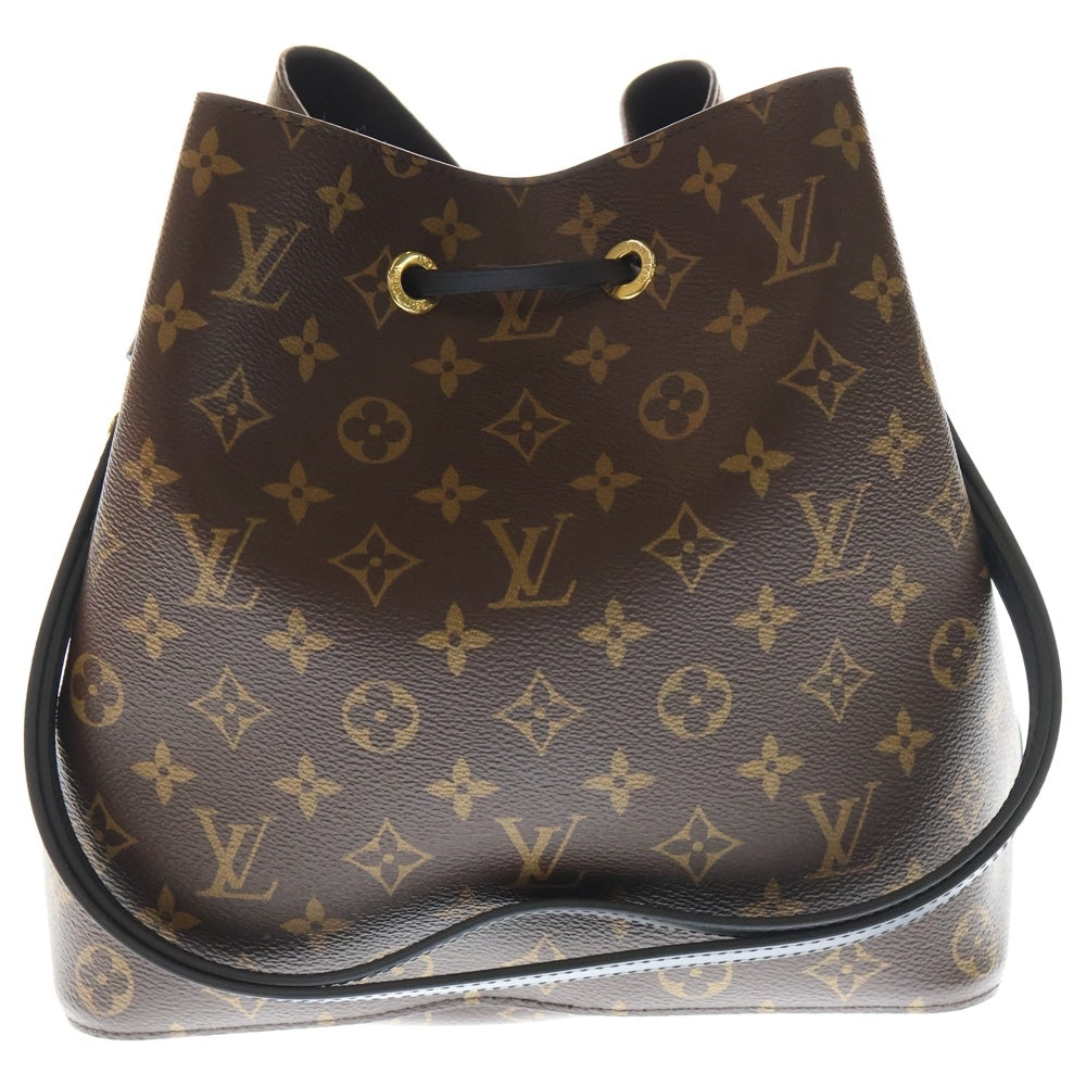 LOUIS VUITTON(ルイヴィトン) モノグラム ネオノエ ショルダーバッグ ブラウン×ブラック レザー×PVC M44020 ゴールド金具